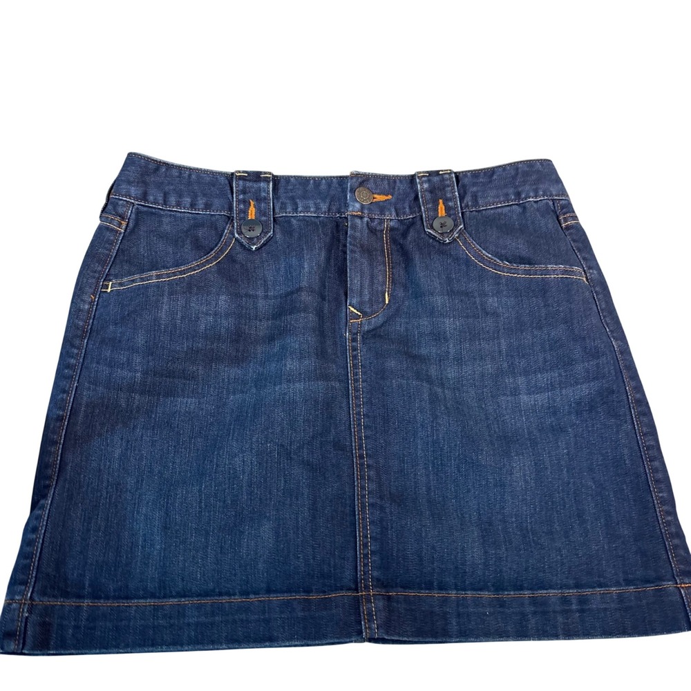 Old Navy Denim Mini Skirt Womens 8 Dark‎ Wash Button Detail A-Line